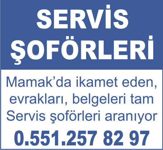 Mamak'da ikamet eden, evrakları, belgeleri tam servis şoförleri aranıyor. 0.551.257 82 97